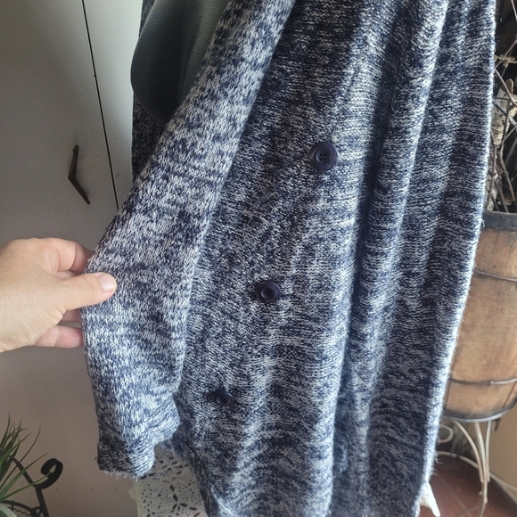 Suzy Shier Heathered Navy Blue Cardigan XL - Picture 3 of 6